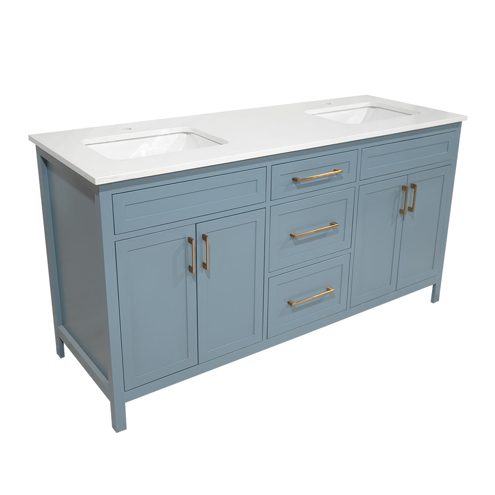 60" Bathroom Vanity with classic shaker double sink