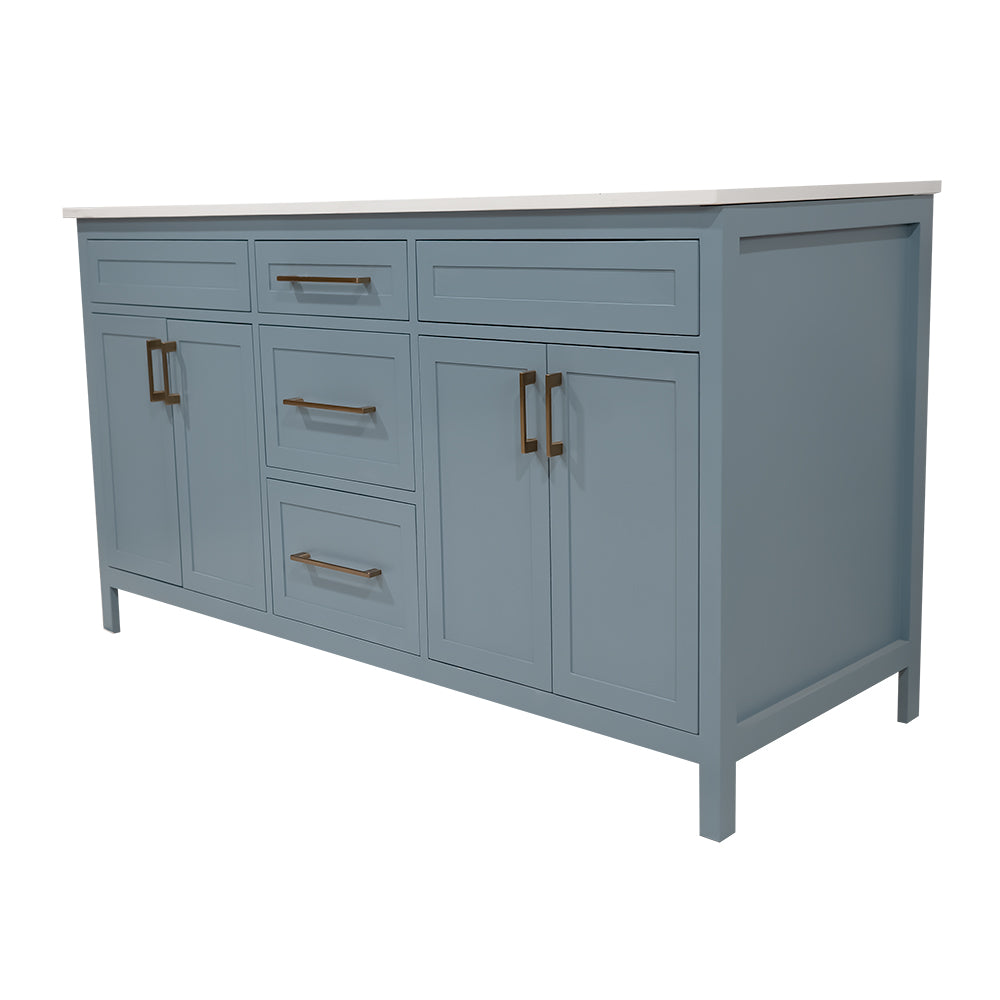 60" Bathroom Vanity with classic shaker double sink