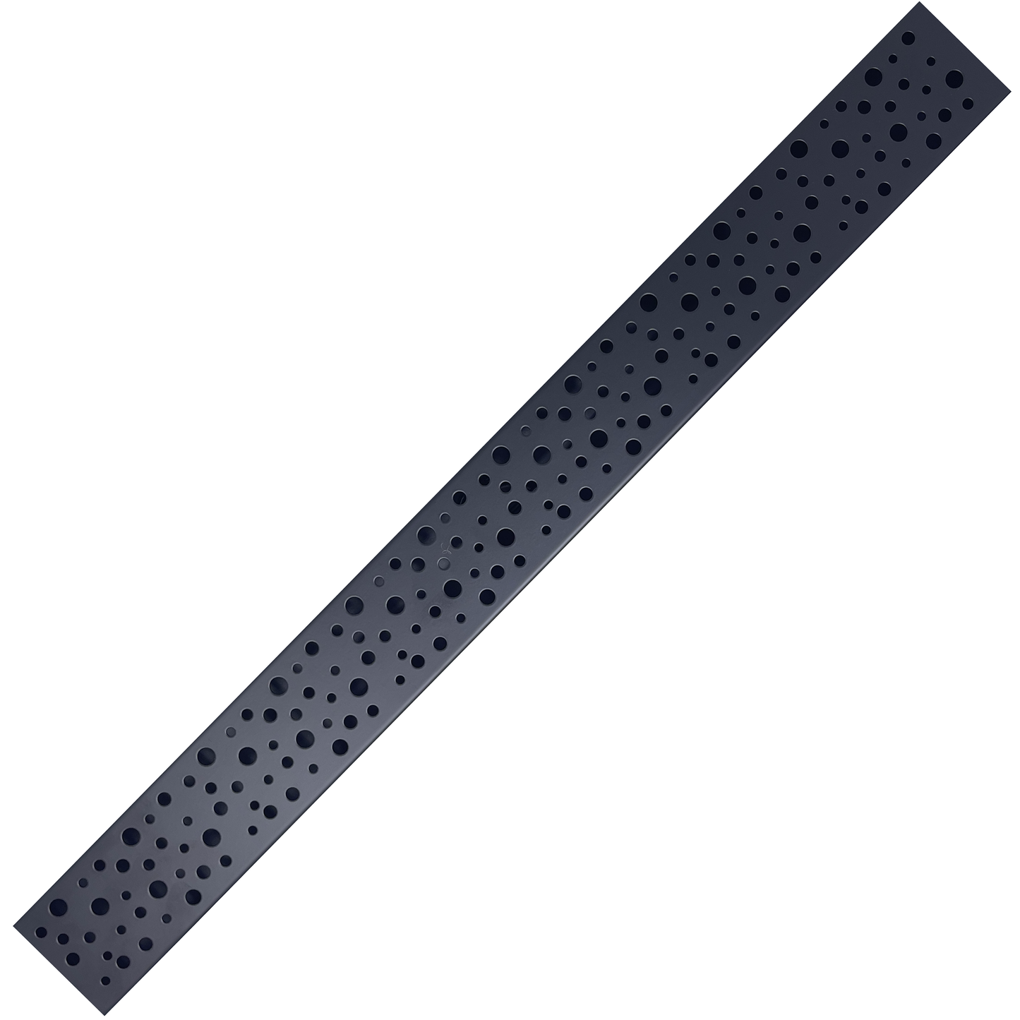 24-inch black linear drain designed for shower floors