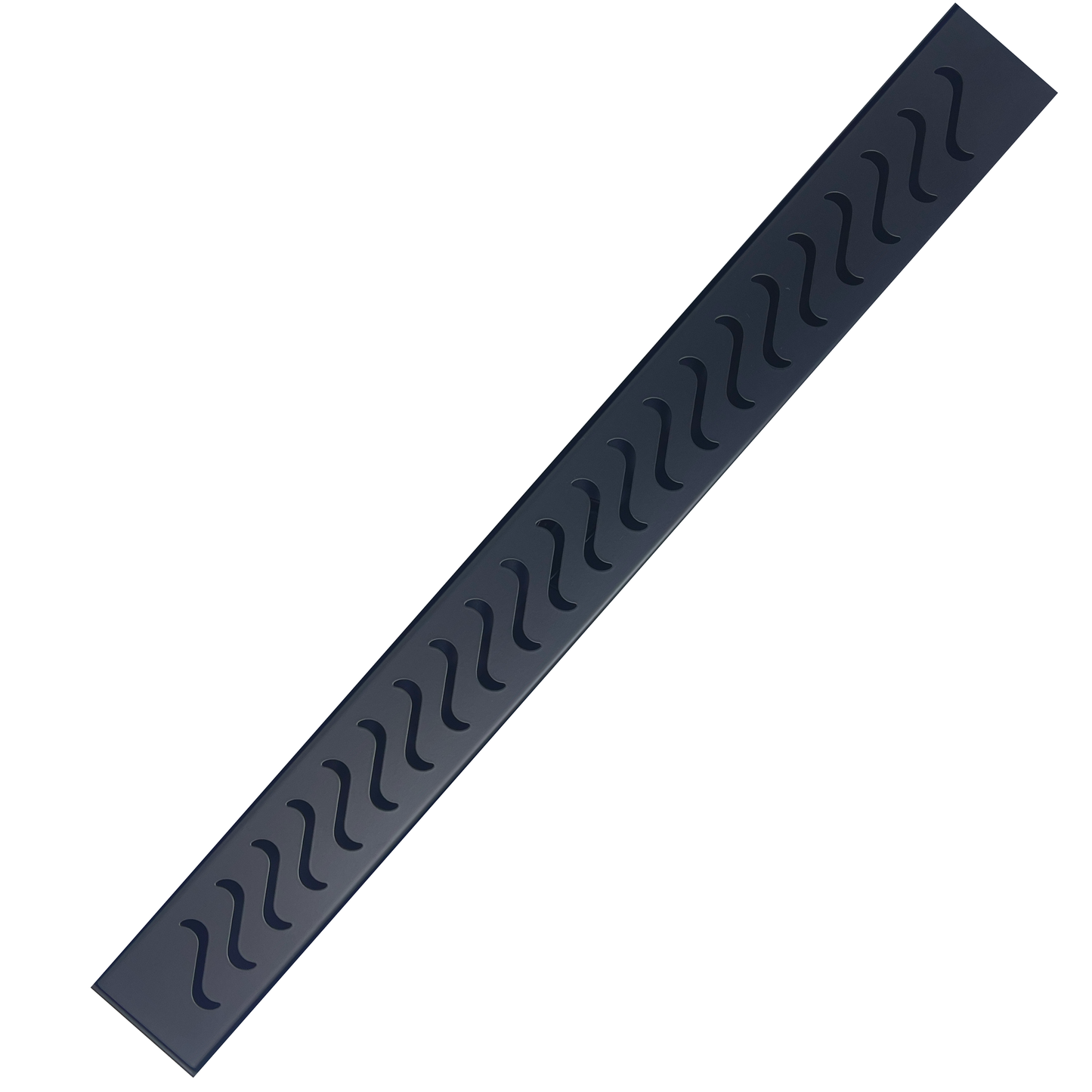 24-inch black linear drain designed for shower floors