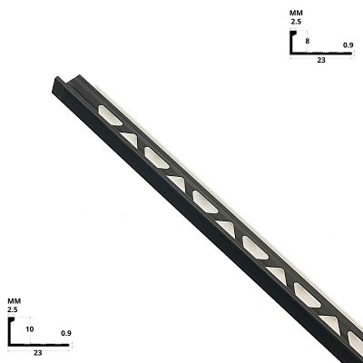 bordure de carrelage noir mat