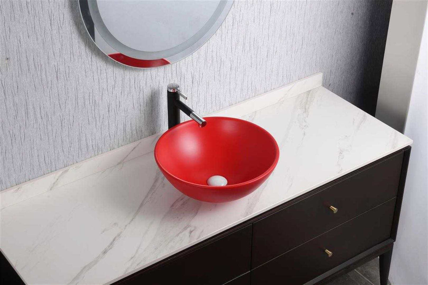 round bowl ceramic top mounted vanity sink