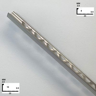 bord de garniture de carrelage en argent chromé