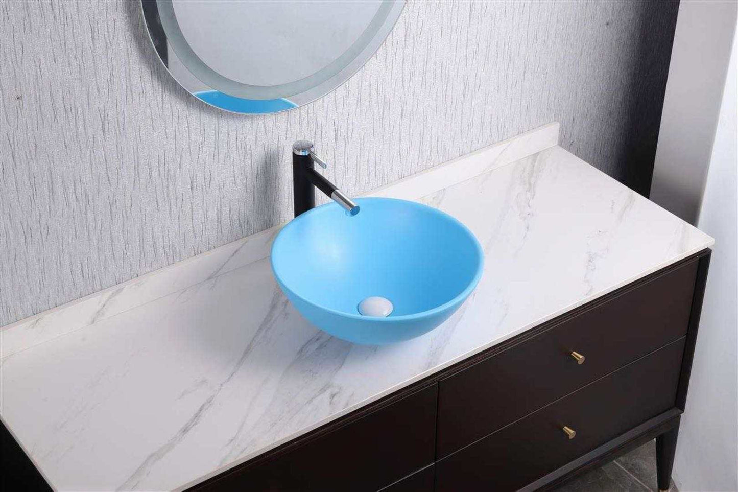 round bowl ceramic top mounted vanity sink