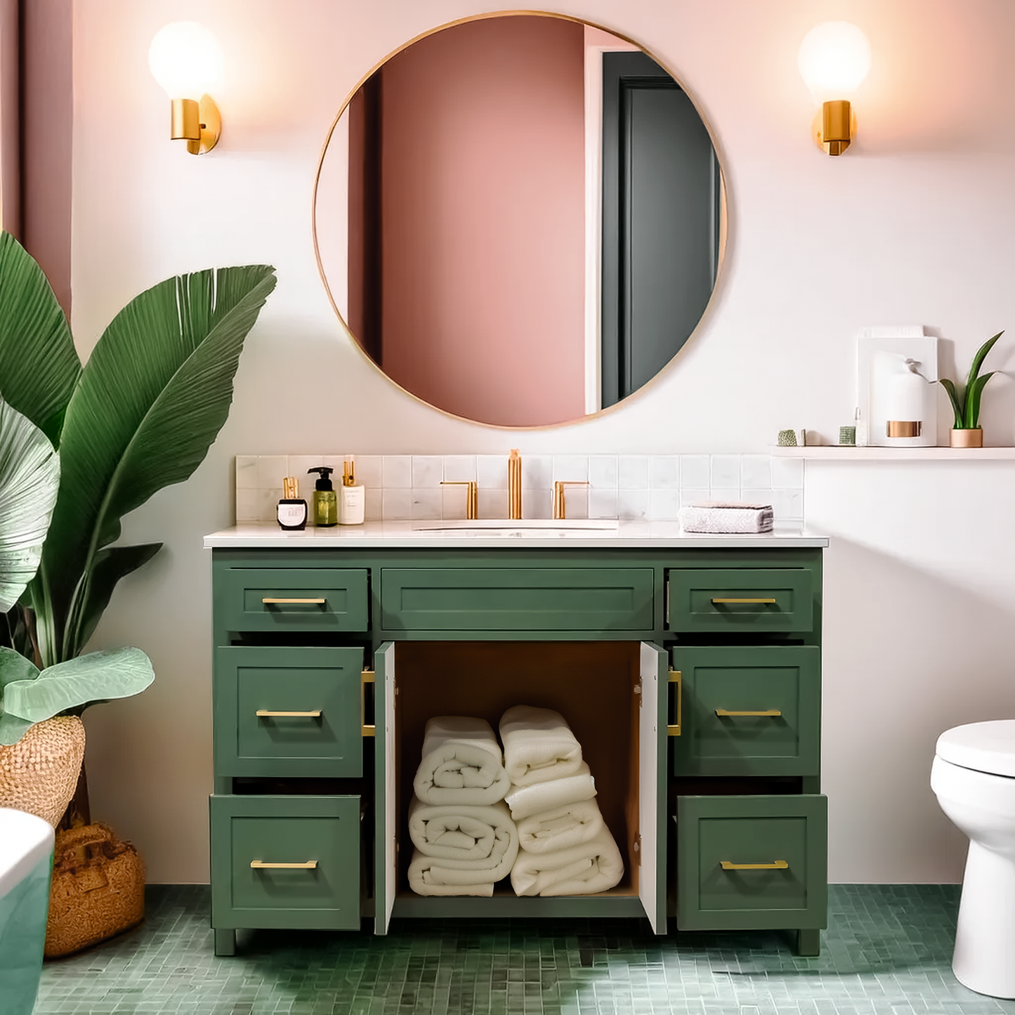 Octavia lush 48" wood vanity 6 drawers with top and sink