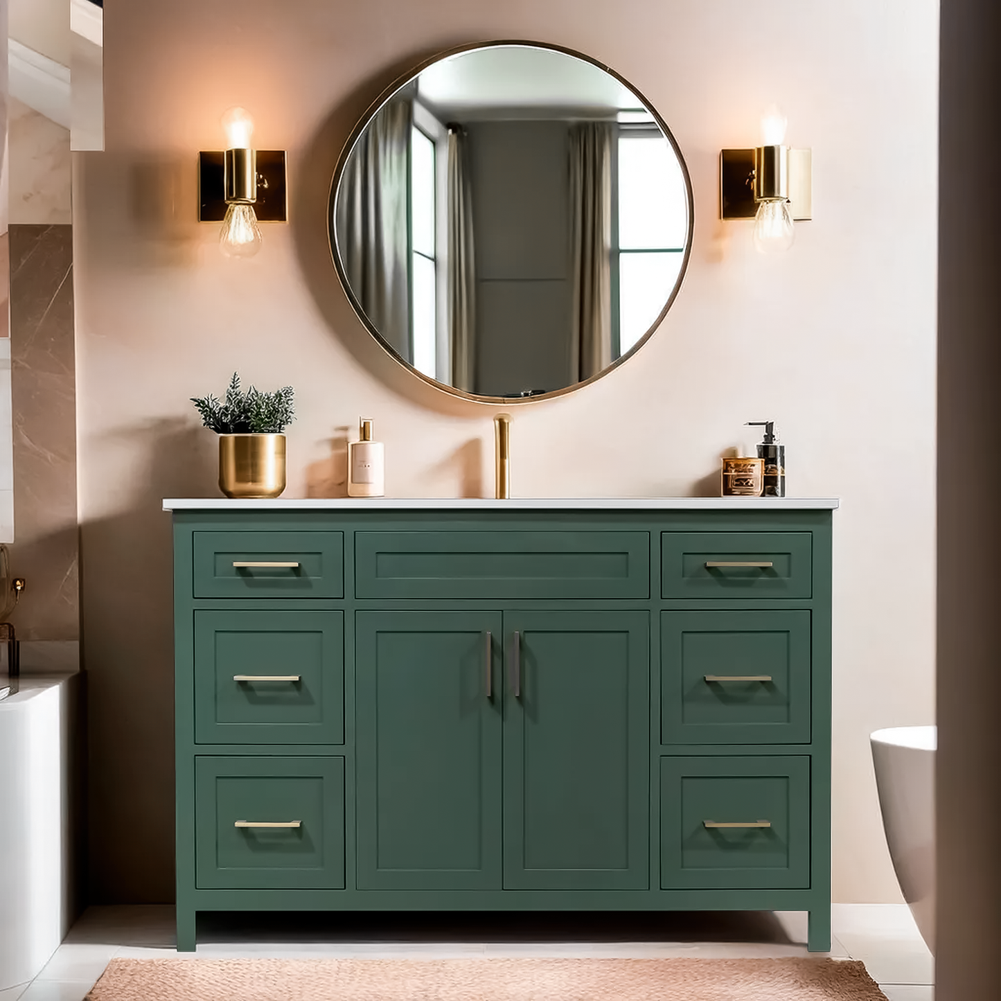 Octavia lush 48" wood vanity 6 drawers with top and sink