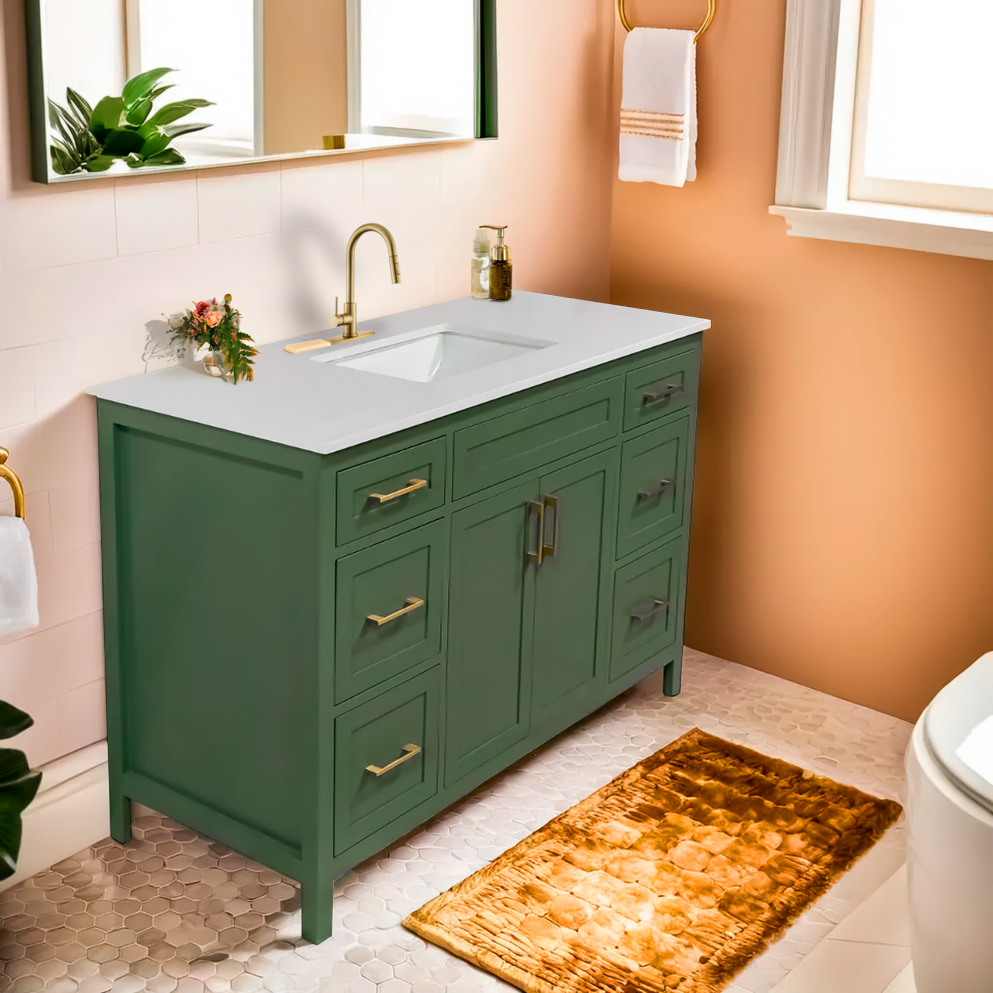 Octavia lush 48" wood vanity 6 drawers with top and sink