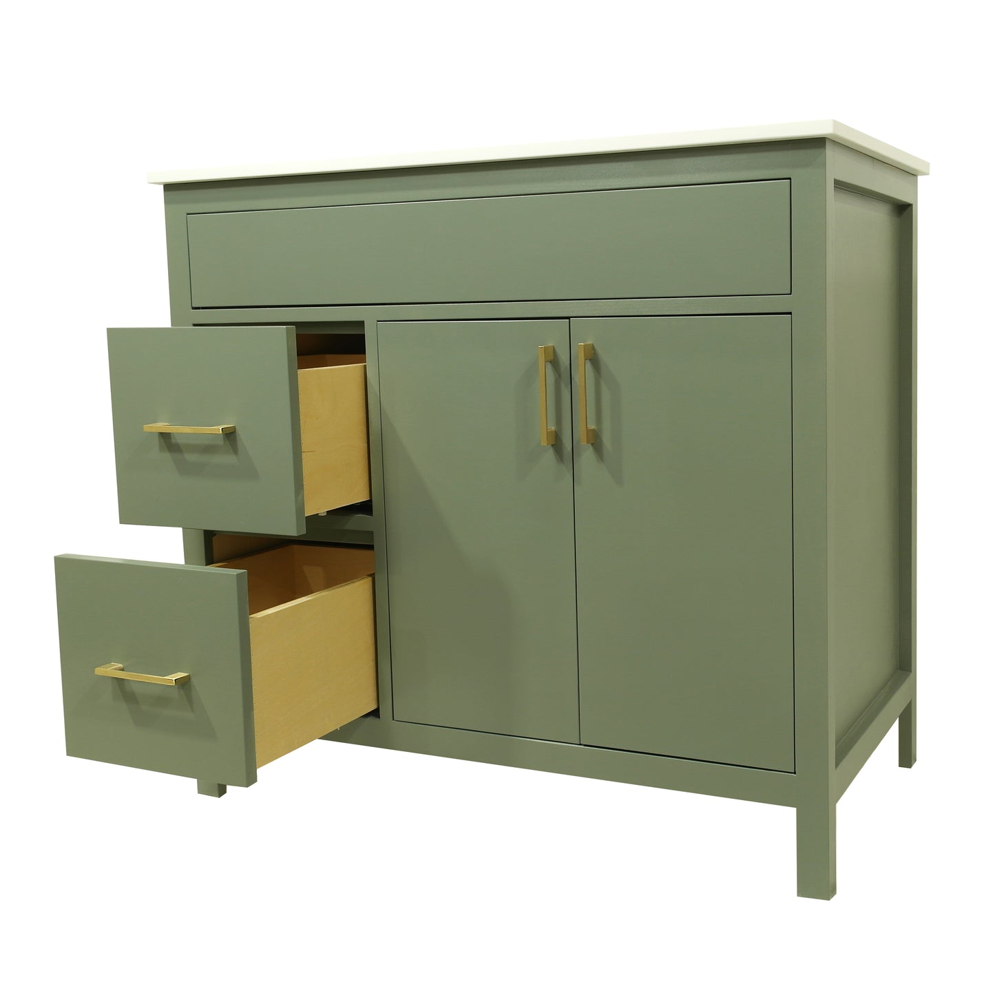 Olive - Lush 36" Mirea Style Bathroom Vanity 2 Doors and 2 Drawers