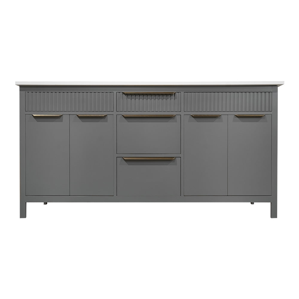 Apollo modern unique wood vanity with quartz top