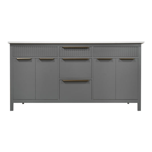 Apollo modern unique wood vanity with quartz top