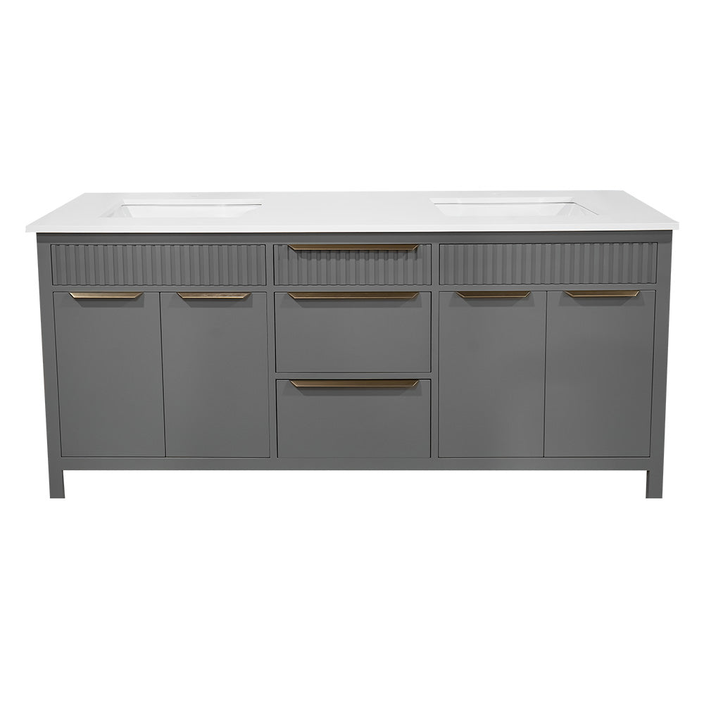 Apollo modern unique wood vanity with quartz top
