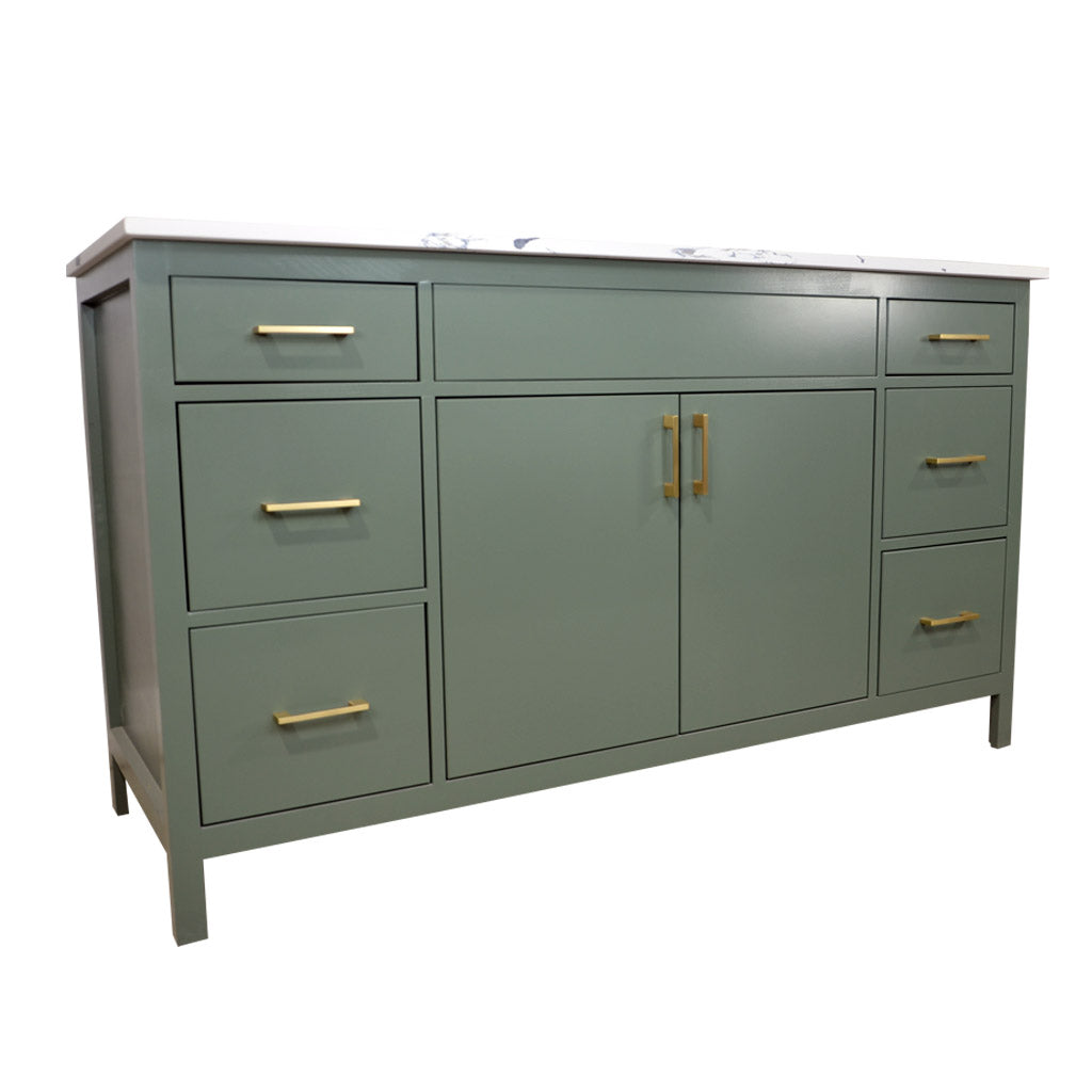 Mirea 60 in. Lush Olive Vanity Quartz top include