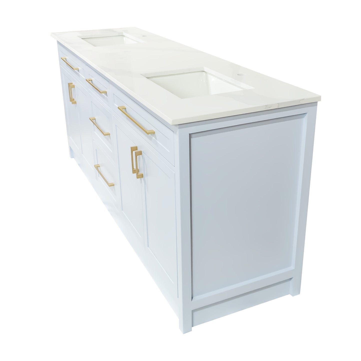 double sink vanity made in Canada Misty blue colour 5 sizes options