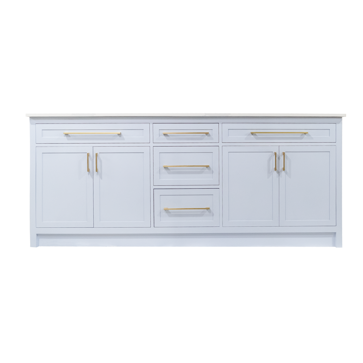 double sink vanity made in Canada Misty blue colour 5 sizes options