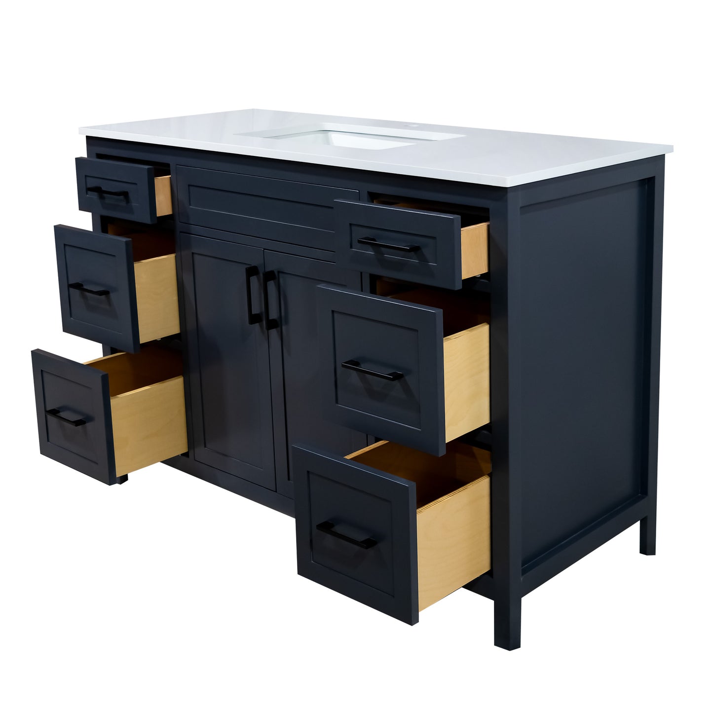 Elada 48" wood vanity made in Canada include quartz top and sink