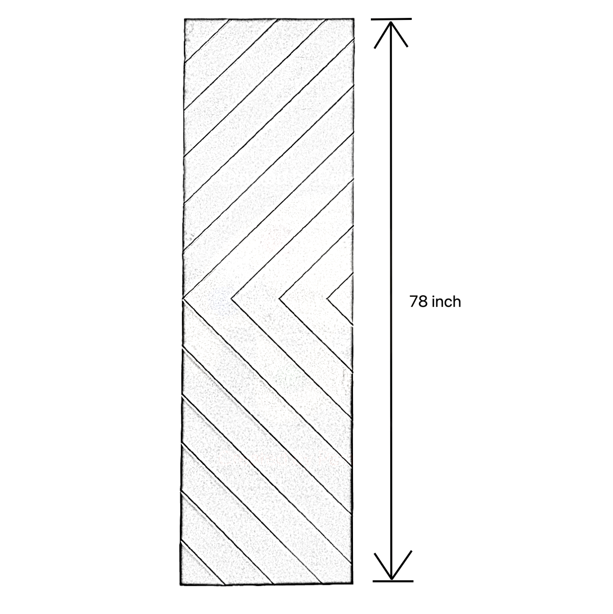 Chevron style solid core interior primed doors