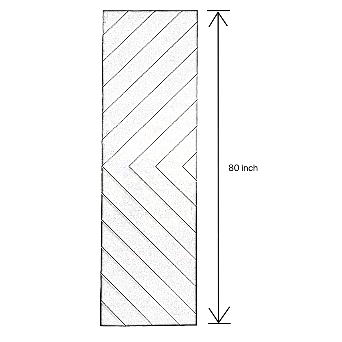 Chevron style solid core interior primed doors