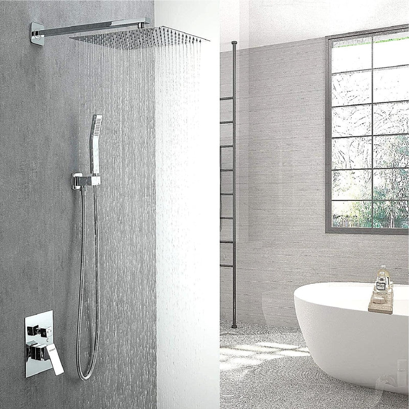 Two-Way Shower Mixer with a 10-Inch Square Showerhead