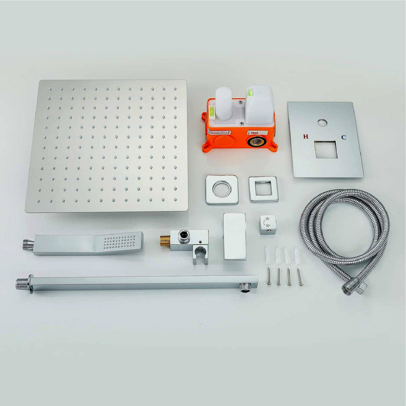Two-Way Shower Mixer with a 10-Inch Square Showerhead