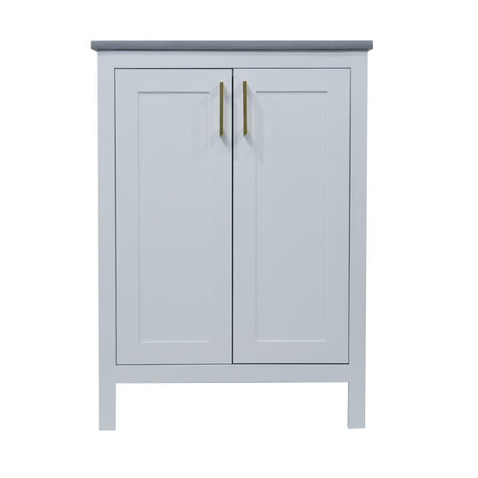 24" White shaker style wood vanity with Quartz top  for bathroom made in Canada