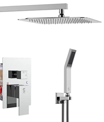 Two-Way Shower Mixer with a 10-Inch Square Showerhead