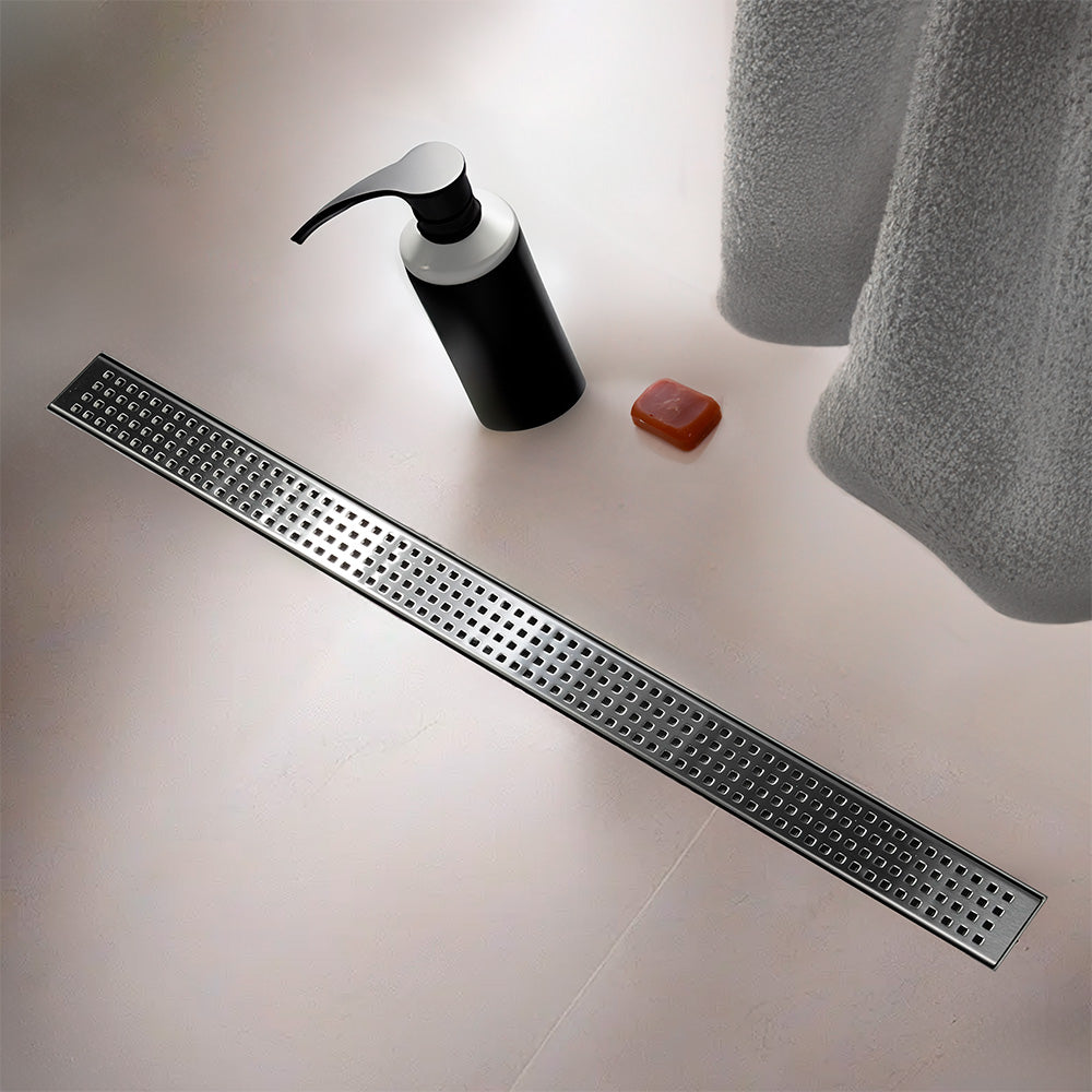 48" linear shower drain stain less steel with waterproof membrane