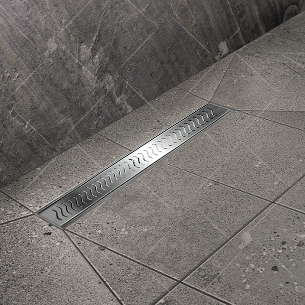 48" linear shower drain stain less steel with waterproof membrane