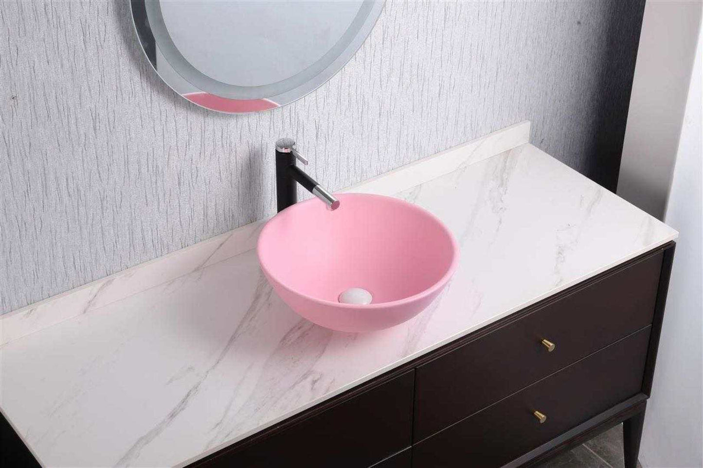 round bowl ceramic top mounted vanity sink