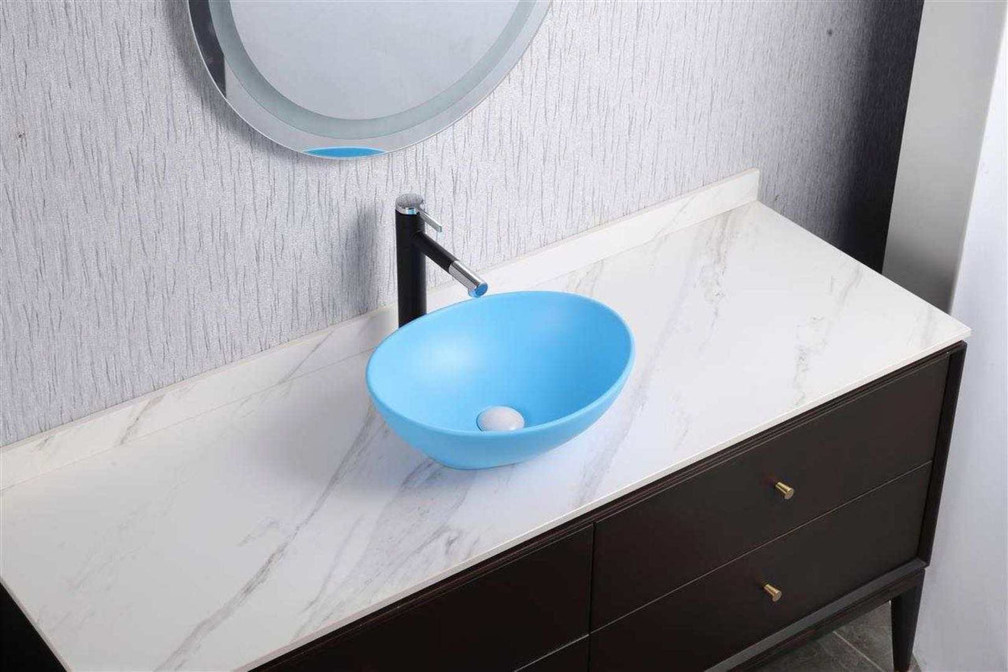 oval ceramic sink top mount for small vanity