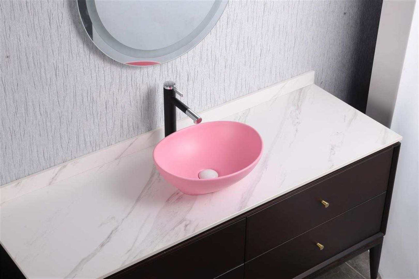 oval ceramic sink top mount for small vanity