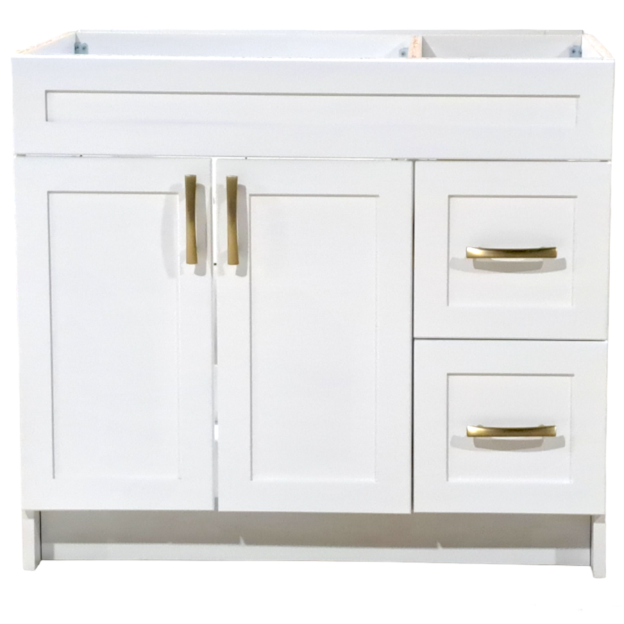 36 inch shaker style white vanity cabinet only