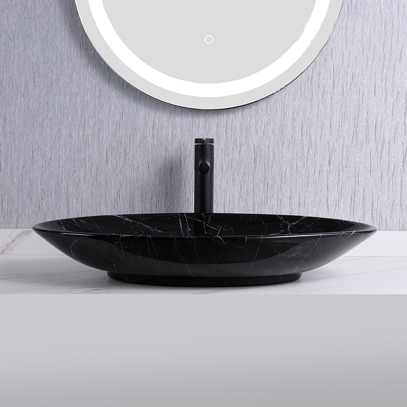 vasque à poser avec imprimé marbre noir 571BM
