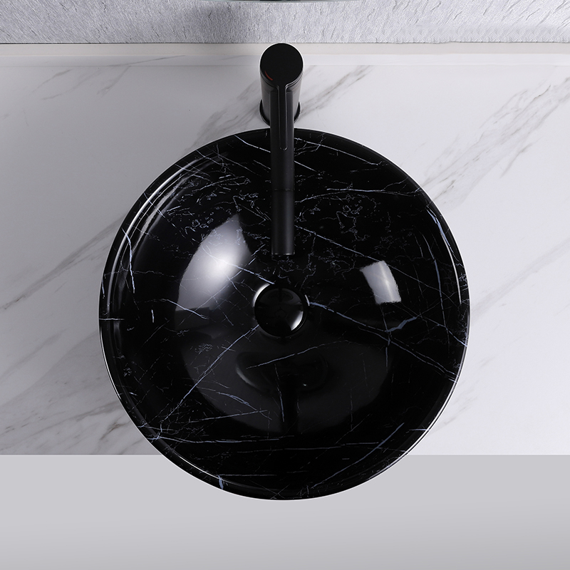 vasque à imprimé marbre noir 8268MB