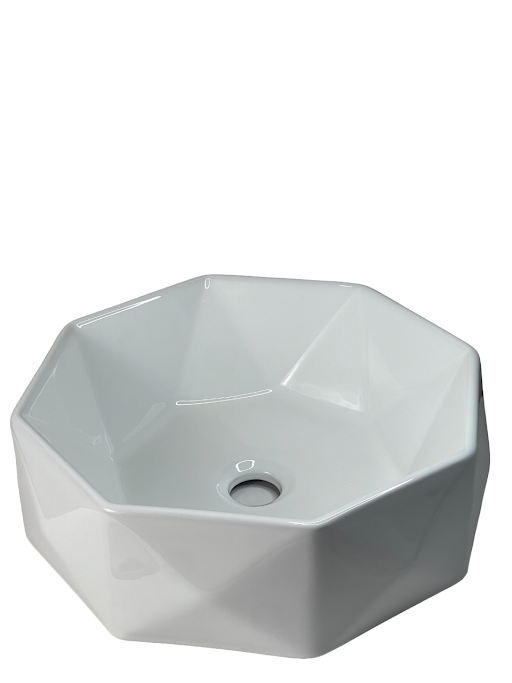 diamond shape white ceramic sink