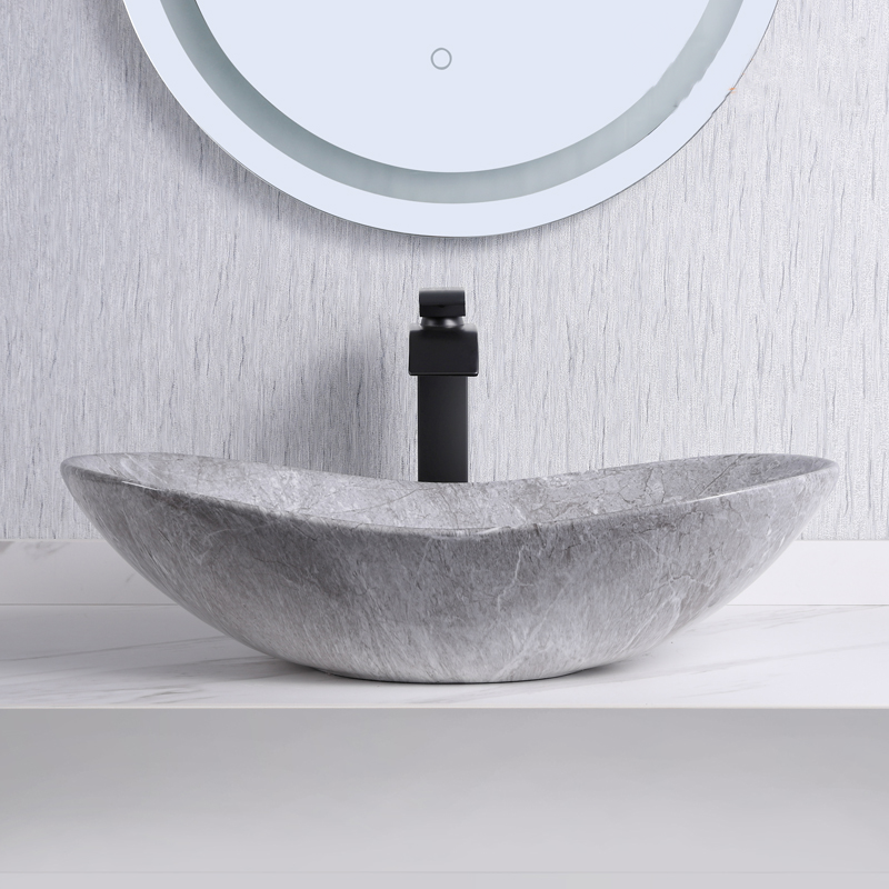 lavabo en céramique en marbre gris 8477GM