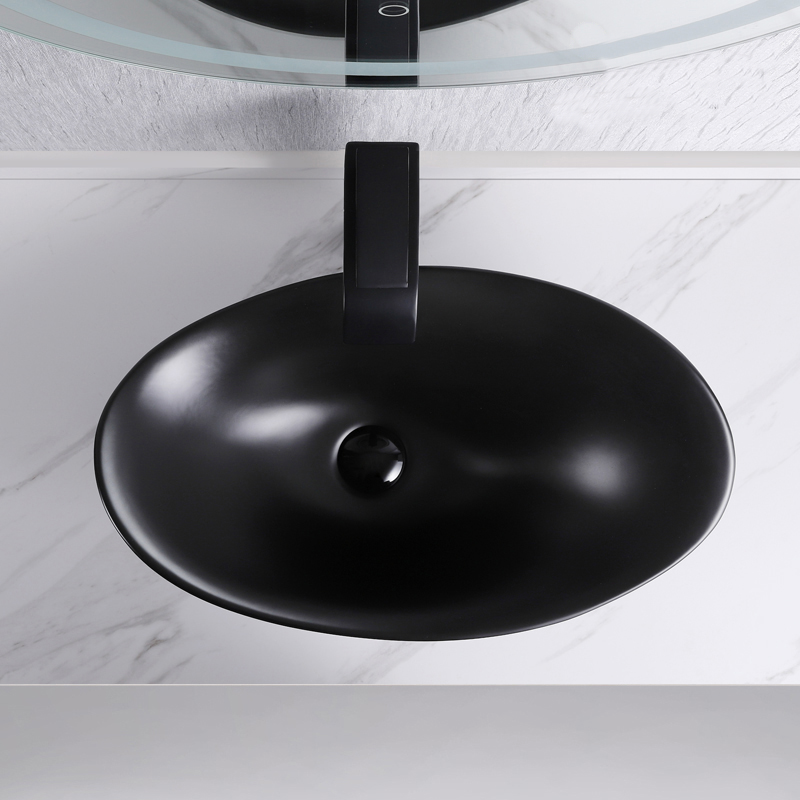 black matt hat shape basin sink 8888BB