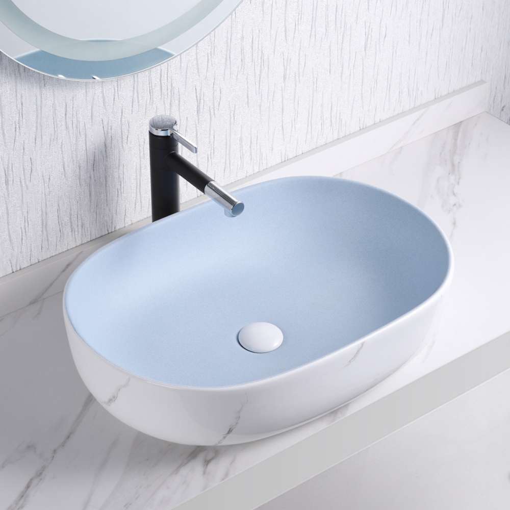 ceramic sink for top mount cabinet vanity bathroom