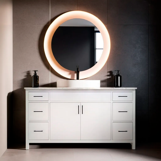 60" style Mirea vanity for bathroom with 6 drawers