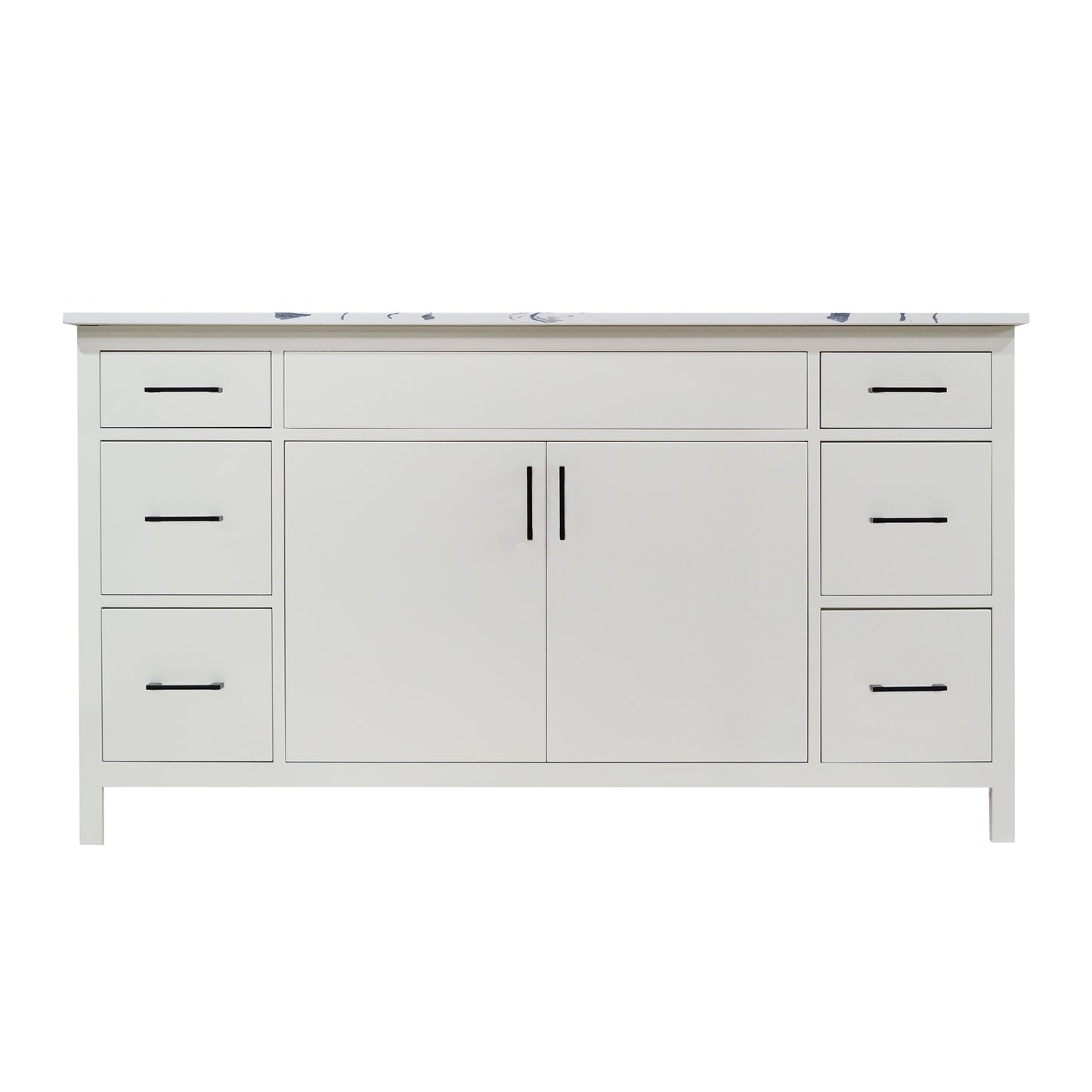 60" style Mirea vanity for bathroom with 6 drawers