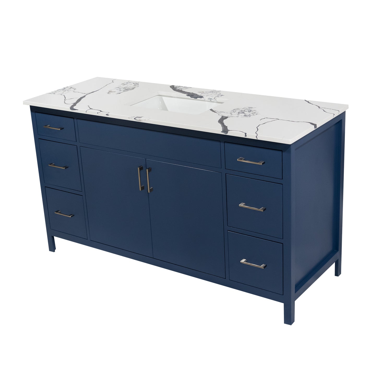 60" Mirea style bathroom vanity with quartz top