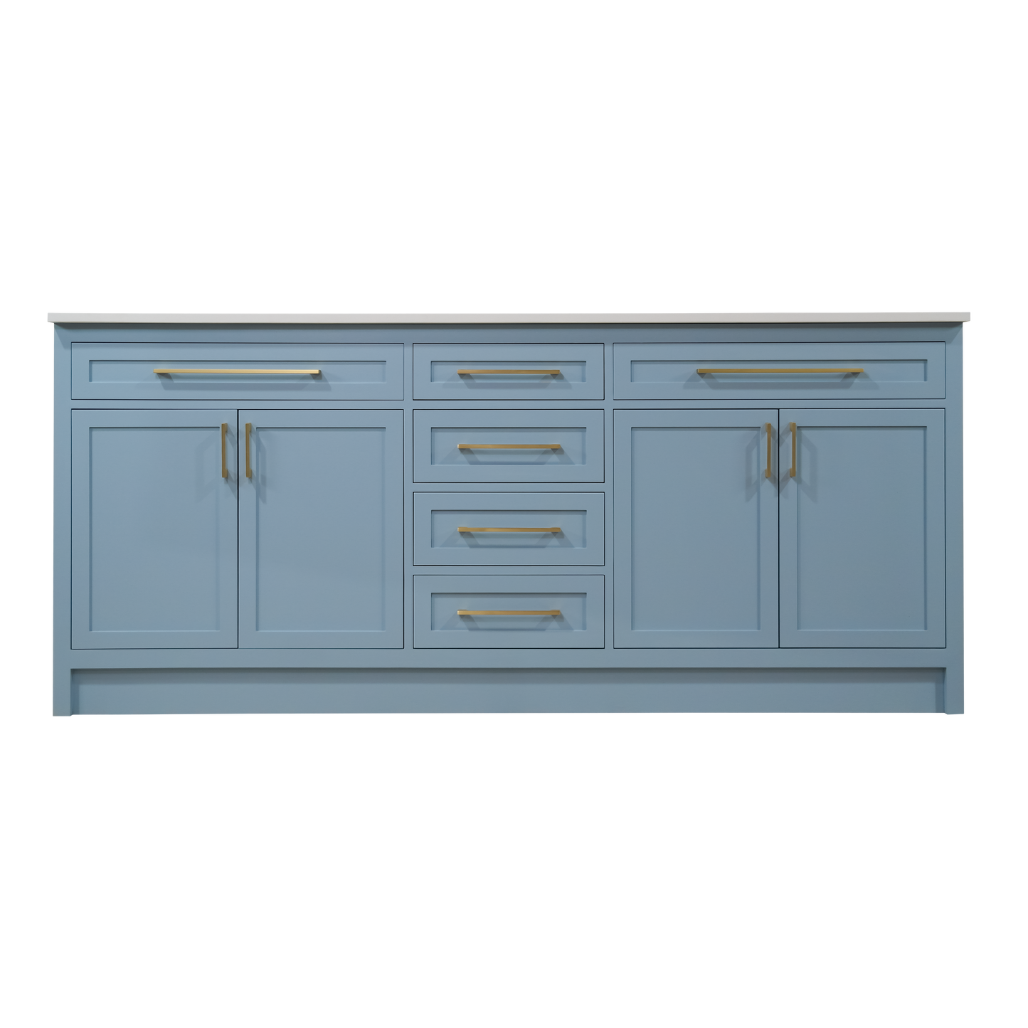 Sky blue 78" wood vanity whit double sink Quartz made in Canada