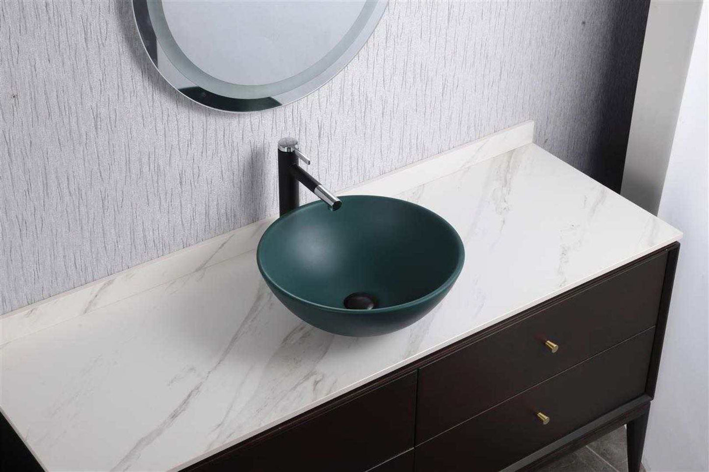 round bowl ceramic top mounted vanity sink