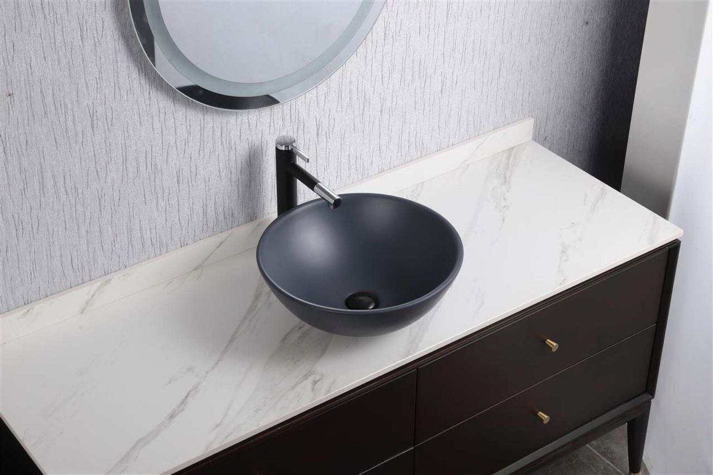 round bowl ceramic top mounted vanity sink
