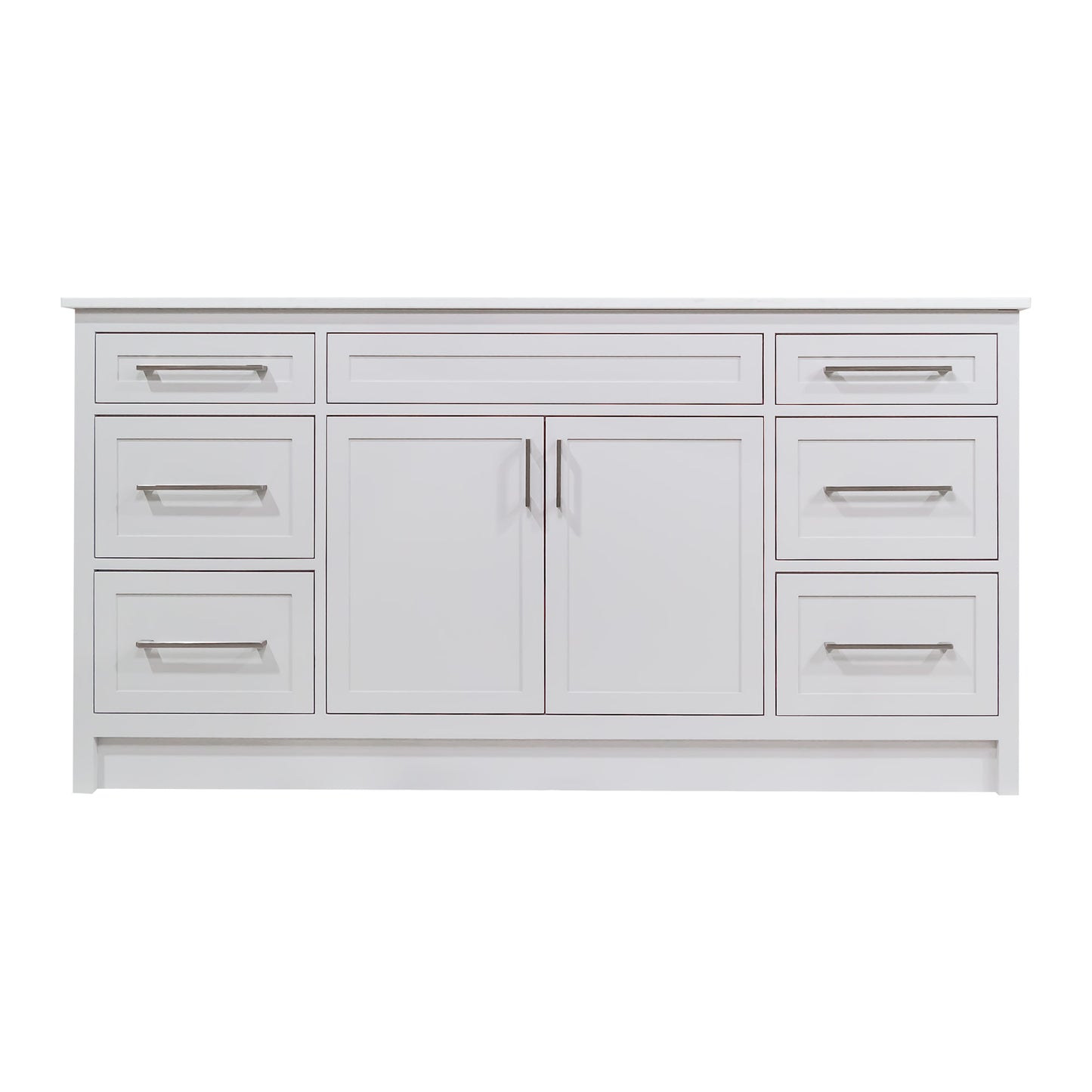 66" wood vanity cement grey shaker style with quartz