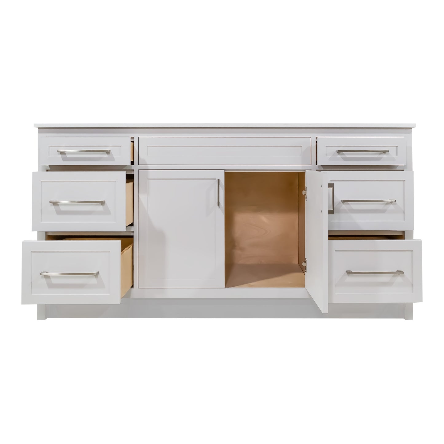 66" wood vanity cement grey shaker style with quartz