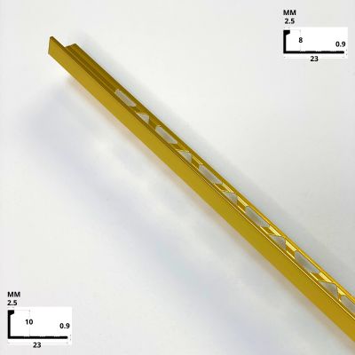 gold metal trim edge