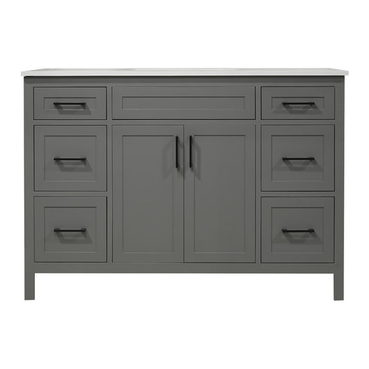 48" Amherst gray color 2 doors 6 drawers wood vanity