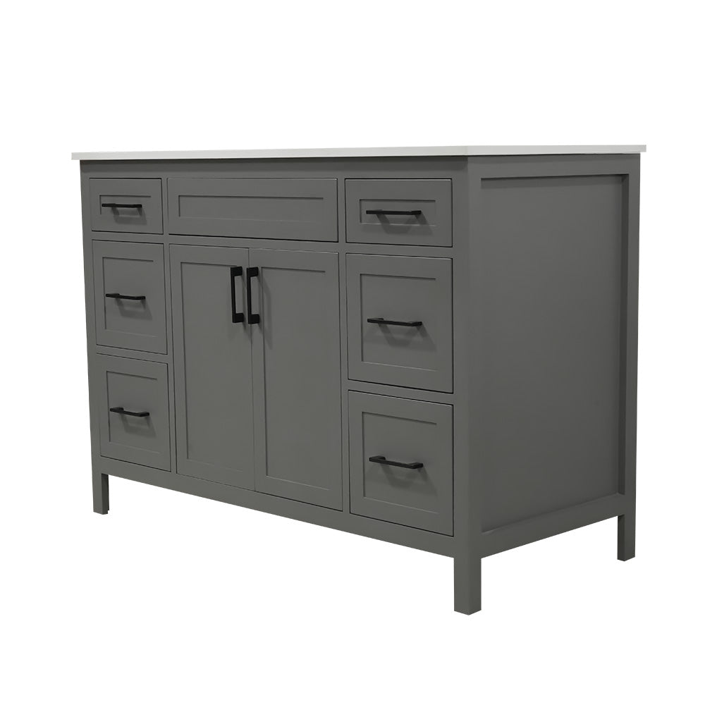 48" Amherst gray color 2 doors 6 drawers wood vanity