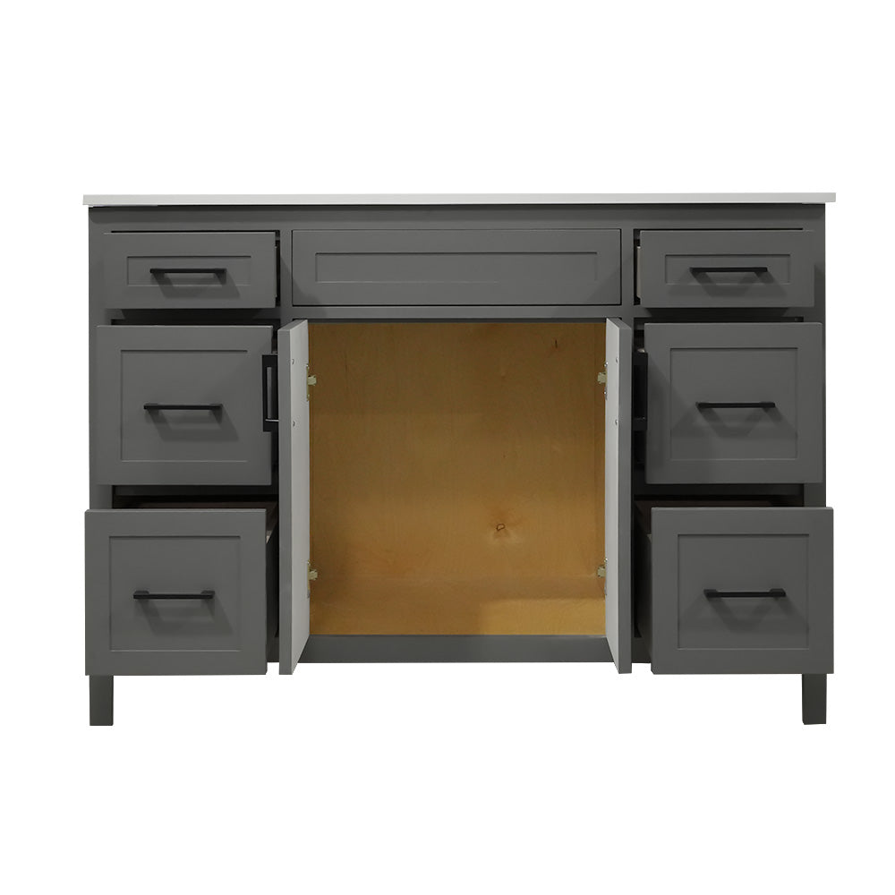 48" Amherst gray color 2 doors 6 drawers wood vanity