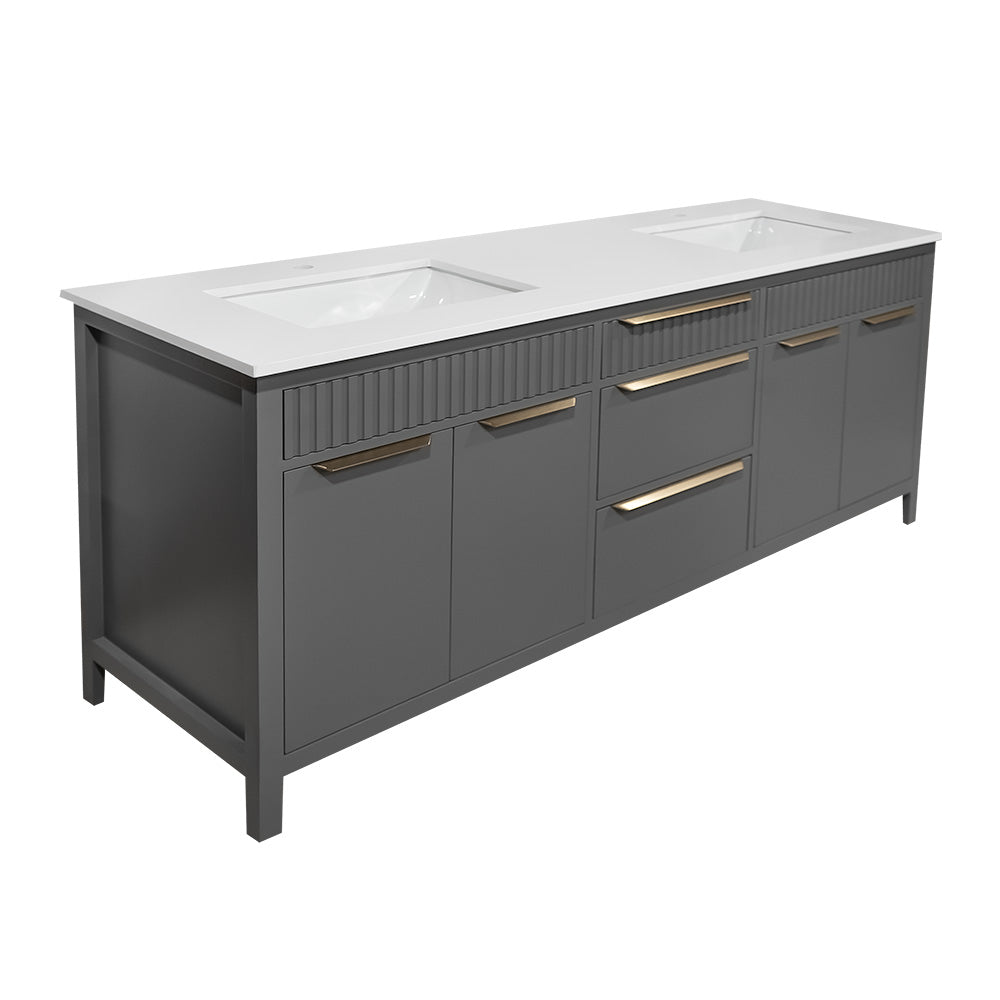 Apollo 66" modern unique wood vanity with top